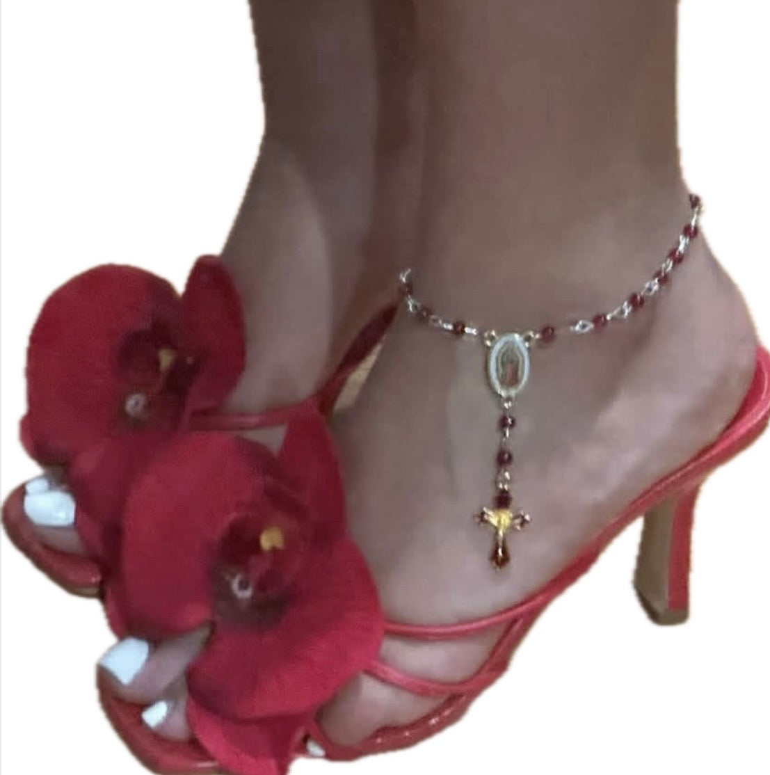 Red Anklet (Gold Wire)